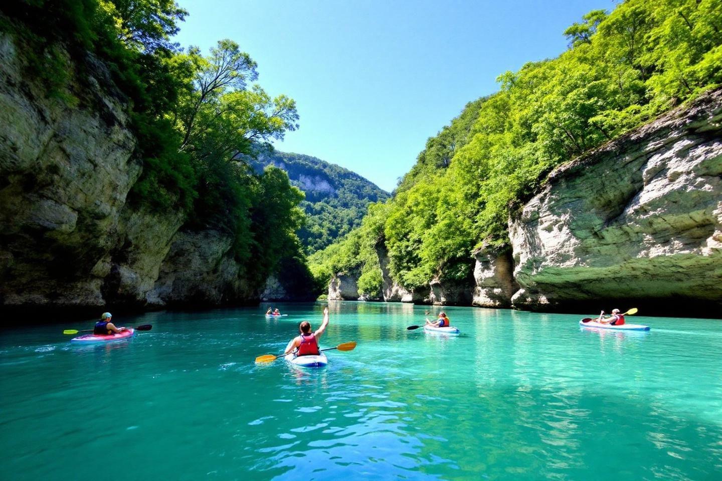 Descente des gorges de l'Ardèche en canoë kayak : location et parcours à Vallon-Pont-d'Arc